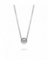 Stainless Steel Simple Silver Single Bead Slide Necklace- Minimalist Jewelry (16 - 18 Inch) - CA1824W0ZEE