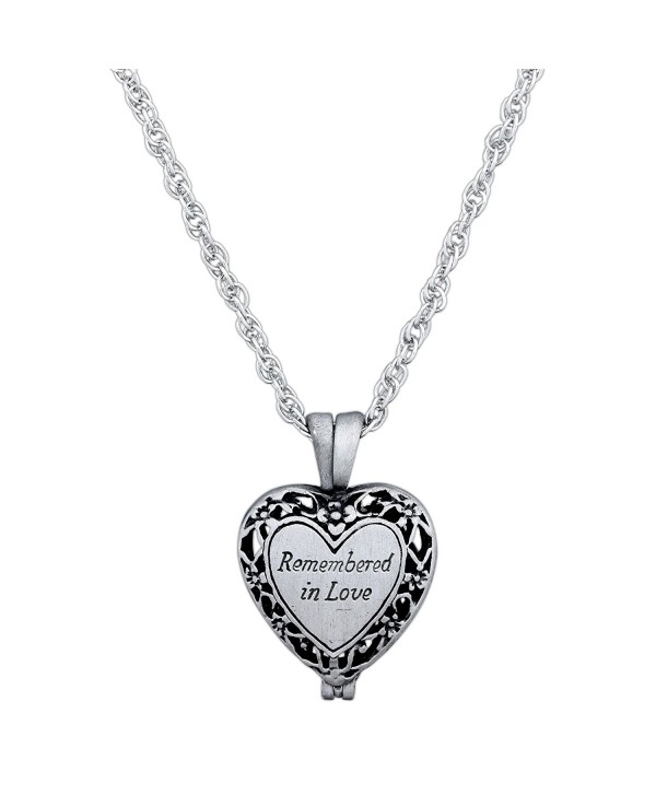 CA Gift "Remembered In Love" Memorial Urn Locket Necklace with Vial for Ashes on 23" Rope Chain - CP12J1H5ND3