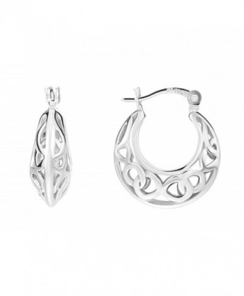 Sterling Silver Filigree Small Hoop Earrings - C2186HAZ42C