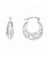 Sterling Silver Filigree Small Hoop Earrings - C2186HAZ42C