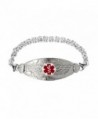 Divoti Custom Engraved Angel Wing Medical Alert Bracelet -Handmade Byzantine -Red - CW17X66KUU3