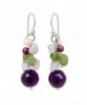 NOVICA Dyed Cultured Freshwater Pearl Cluster Earrings with Agate- Quartz and Peridot- 'Princess Legend' - C211G3W2E7D