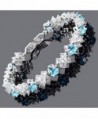 Simulated Aquamarine Plated Tennis Bracelet in Women's Tennis Bracelets