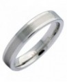 MJ 4mm White Tungsten Carbide Brushed Center Flat Pipe Wedding Band Ring - CX12MEDAPC9
