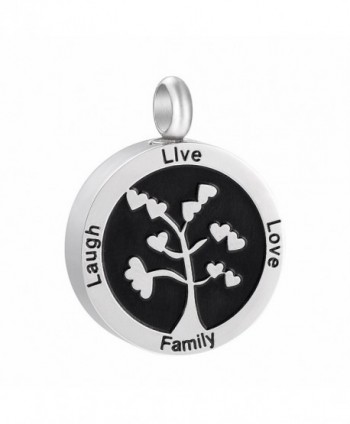  Tree of Life Stainless Steel Ashes Keepsake Urn Necklace Cremation Jewelry Memorial Pendant Family Tree - CJ186SYT9WA