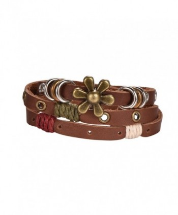 Leather Bracelet Flower Regetta Jewelry in Women's Wrap Bracelets