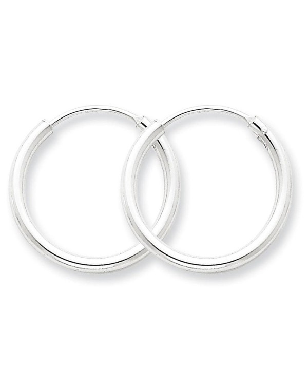925 Sterling Silver Polished Hollow Tube Endless Hoop Earrings 2mm x 20mm - CH11FW53IFJ