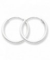 925 Sterling Silver Polished Hollow Tube Endless Hoop Earrings 2mm x 20mm - CH11FW53IFJ