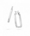 Small Square Shaped Square Tube Post Hoop Earrings Sterling Silver - C8112XBGJ6F