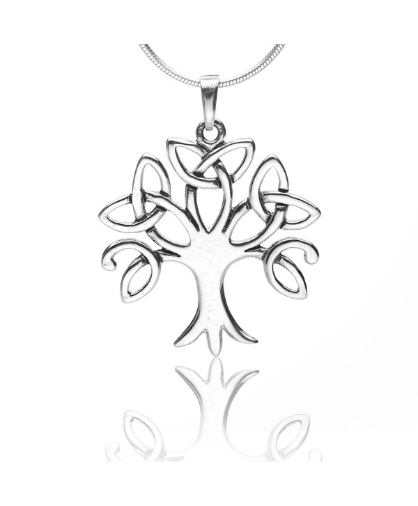 925 Sterling Silver Celtic Knot Trinity Tree of Life Pendant Necklace- 18 inches - Nickel Free - CD11GLWXJG5