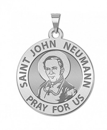 Saint John Neumann Religious Medal - 2/3 Inch Size of Dime- Sterling Silver - CU11EF6C4WJ
