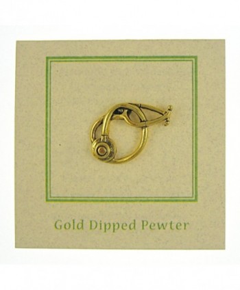 Stethoscope Gold Lapel Pin Count in Women's Brooches & Pins