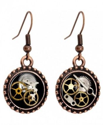 Body Candy Handcrafted Steampunk Pocket Watch Gears Fishhook Earrings - C311FW65VR1