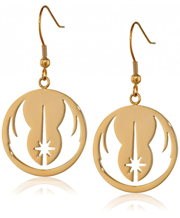 Star Wars Jewelry Jedi Order Gold IP Stainless Steel Dangle Hook Drop Earrings - C811R99SQYJ