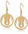 Star Wars Jewelry Jedi Order Gold IP Stainless Steel Dangle Hook Drop Earrings - C811R99SQYJ