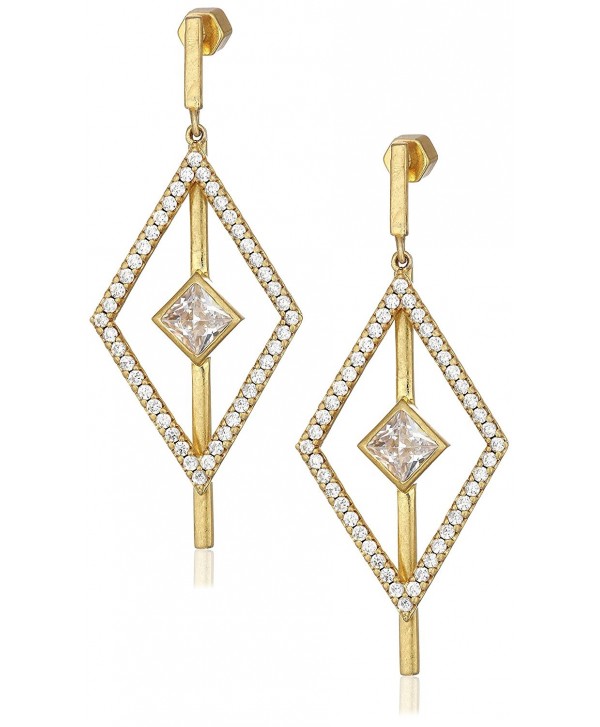 Nicole Miller Pyramid Pave Kite Drop Earrings - Gold - CL17YLXS5CS