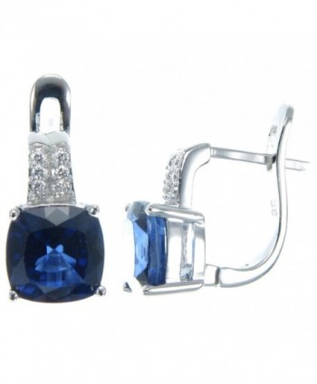 Sterling Silver Created Blue Sapphire Earrings (1.70 CT) - CG118HF07AJ