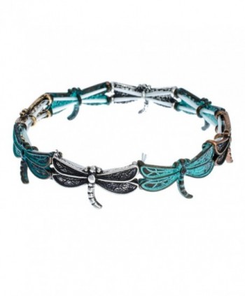 PammyJ Dragonfly Patina Stretch Bracelet