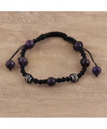 NOVICA Handmade Amethyst Shambhala Bracelet