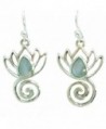 Lotus Swirl Earrings Healing Stone Sterling Silver - CG11P4IWWZL