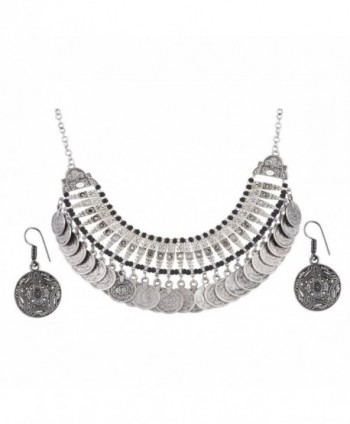 Aradhya Womens Oxidized Necklace Earrings