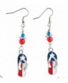 American Patriotic Flip Flop Dangle Earrings 2.5" Jewelry - CD11PQF2MAV