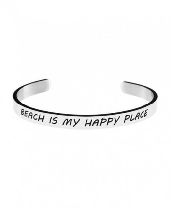 Friendship Bracelet for Best Friend Cuffs Stainless Steel Bangle Open Wide Silver Plain Engraved - CZ187ZE5263