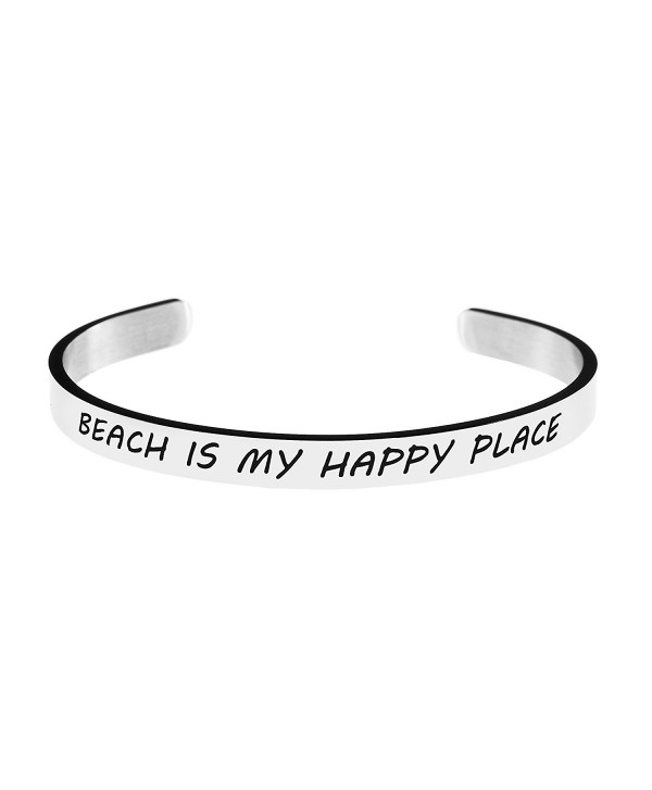 Friendship Bracelet for Best Friend Cuffs Stainless Steel Bangle Open Wide Silver Plain Engraved - CZ187ZE5263