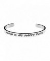 Friendship Bracelet for Best Friend Cuffs Stainless Steel Bangle Open Wide Silver Plain Engraved - CZ187ZE5263