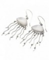 White Iridescent Mother Of Pearl Shell Jellyfish 925 Sterling Silver Drop Earrings- 1 3/8" - CZ12O4ZVGS0