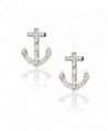 Silver Crystal Anchor Post Earrings - C511BIQ2MB7