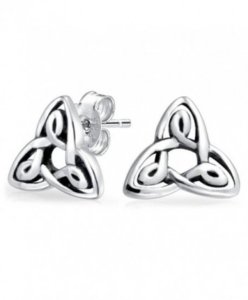 Bling Jewelry Celtic Trinity Knot Stud earrings 925 Sterling Silver 8mm - CI11NIA6G2B