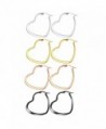 Nicever 40mm 50mm 60mm Stainless Steel Flat Large Heart Hoop Earrings For Women Girls 4 Pairs - 01) 40mm - CT183NZYM6C