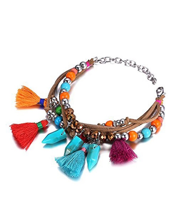 eManco Handmade Bohemian Multicolor Tassel Charm Pendant Long Necklace or Bracelet or Earrings - CQ12BN1Z53X