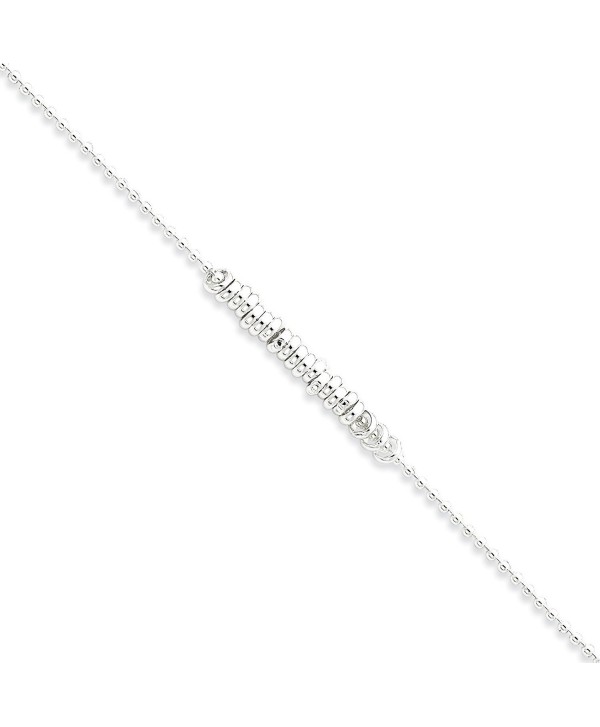 Sterling Silver 9inch Polished Fancy Love Ring Anklet - CW119CBCI6T