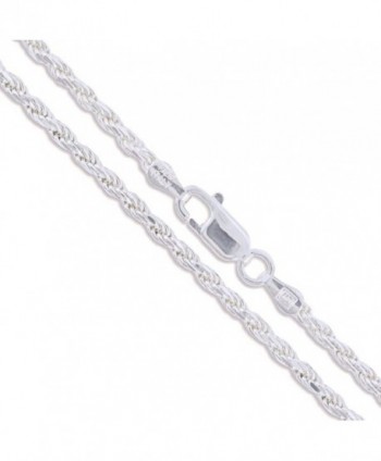 Sterling Silver Diamond-Cut Rope Chain 1.1mm 1.4mm 1.5mm 1.7mm 2.2mm Solid 925 Italy New Necklace - C211EYZOQ31