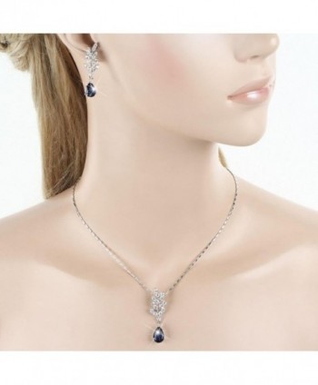 EVER FAITH Zirconia Necklace Silver Tone