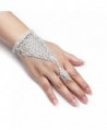 YUXI Silver Wedding Bride Hand Harness Latin Dancer Austria Crystal Bangle Finger Ring Free Size (Style 7) - C5182WA4AUX