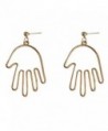 18K Gold Plated Hollow Hands Palm Charm Women Stud Post Earrings - C0187Z2NE08