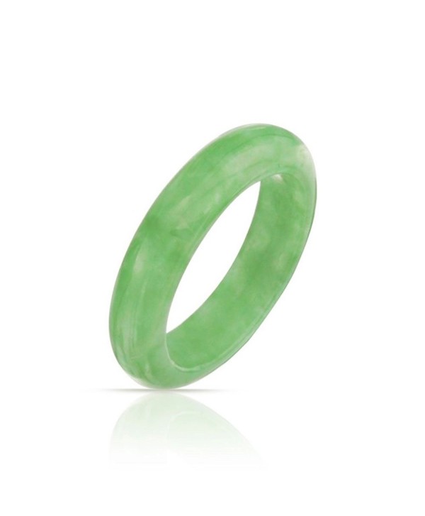Bling Jewelry Dyed Green Jade Band Modern Ring - C411KPNHGR9