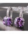 GULICX Electroplated Amethyst Zirconia Earrings in Women's Hoop Earrings