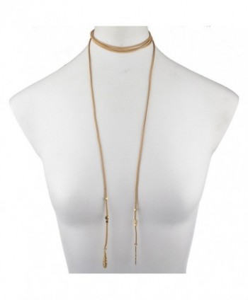 Lux Accessories Goldtone Feather Necklace