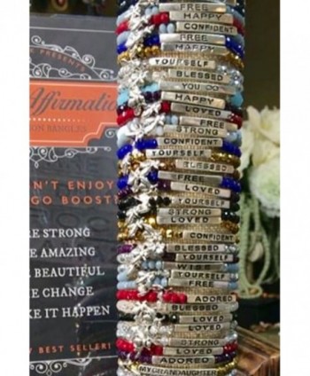 Happy Inspirational Bracelet Stacking Stretch in Women's Stretch Bracelets