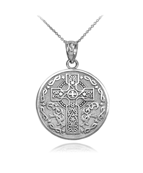 925 Sterling Silver Reversible Irish Blessing Pendant Necklace - CF12O1BT7C9