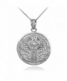925 Sterling Silver Reversible Irish Blessing Pendant Necklace - CF12O1BT7C9