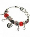 Lova Jewelry Silvertone and Red "I Love You" Charm Heart Bracelet - CD11VQ73I5H