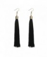 MELUOGE Fabulous Long Tassel Drop Earrings For Women Wedding Party Jewelry - Black - CO182SDL423