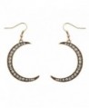 Lux Accessories Galaxy Crescent Moon Pave Crystal Dangle Earrings - CO11WUVX4WP
