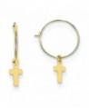 14K Yellow Gold Endless Hoop Cross Earrings Jewelry - CW113D9SWLB