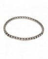 Designs by Nathan- Rhodium Plated Stretch Tennis Bracelet- 4mm Round Brilliant Crystals from Swarovski - CG12188F83N